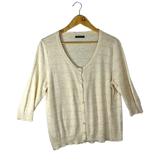 GAP Cotton Cashmere  Cardigan Oversized Lightweight Minimalist Chic Cream Size L - Picture 7 of 17